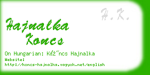 hajnalka koncs business card